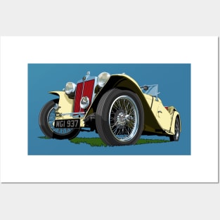 1937 MG Midget in cream Posters and Art